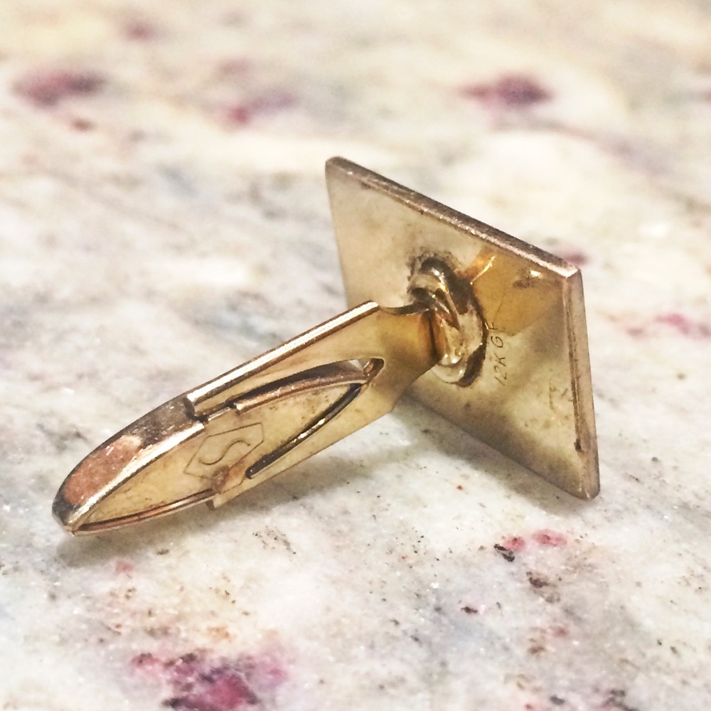 Swank Mens Gold Vintage Cuff Links - Picture 3 of 4